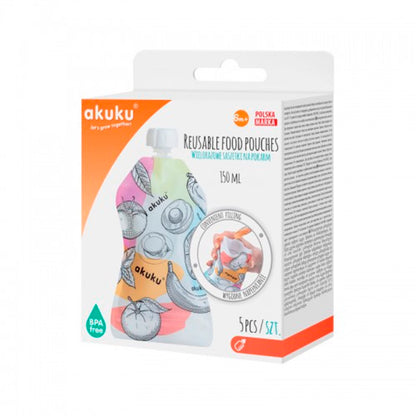 Wielorazowe saszetki na pokarm - Akuku
