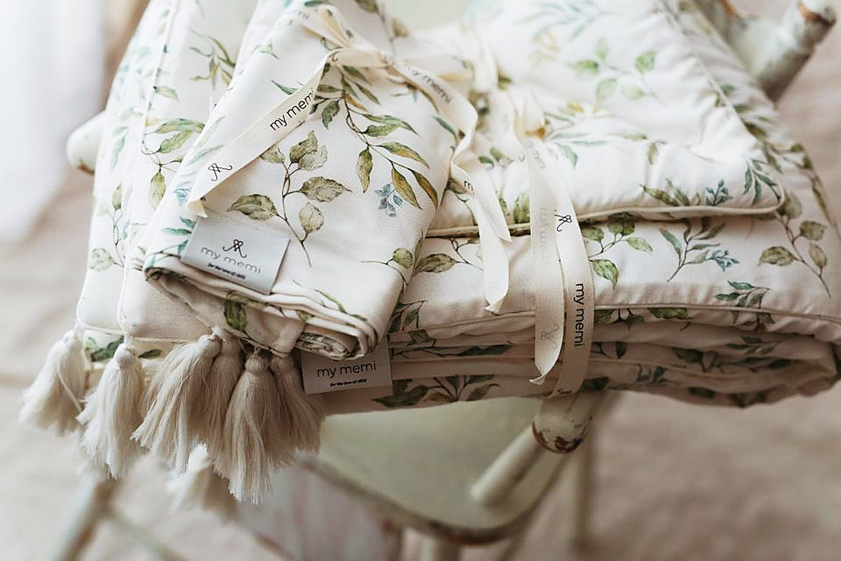 Otulacz babambusowy 75x100 cm / 100x120 cm - boho - My Memi botanic 75x100