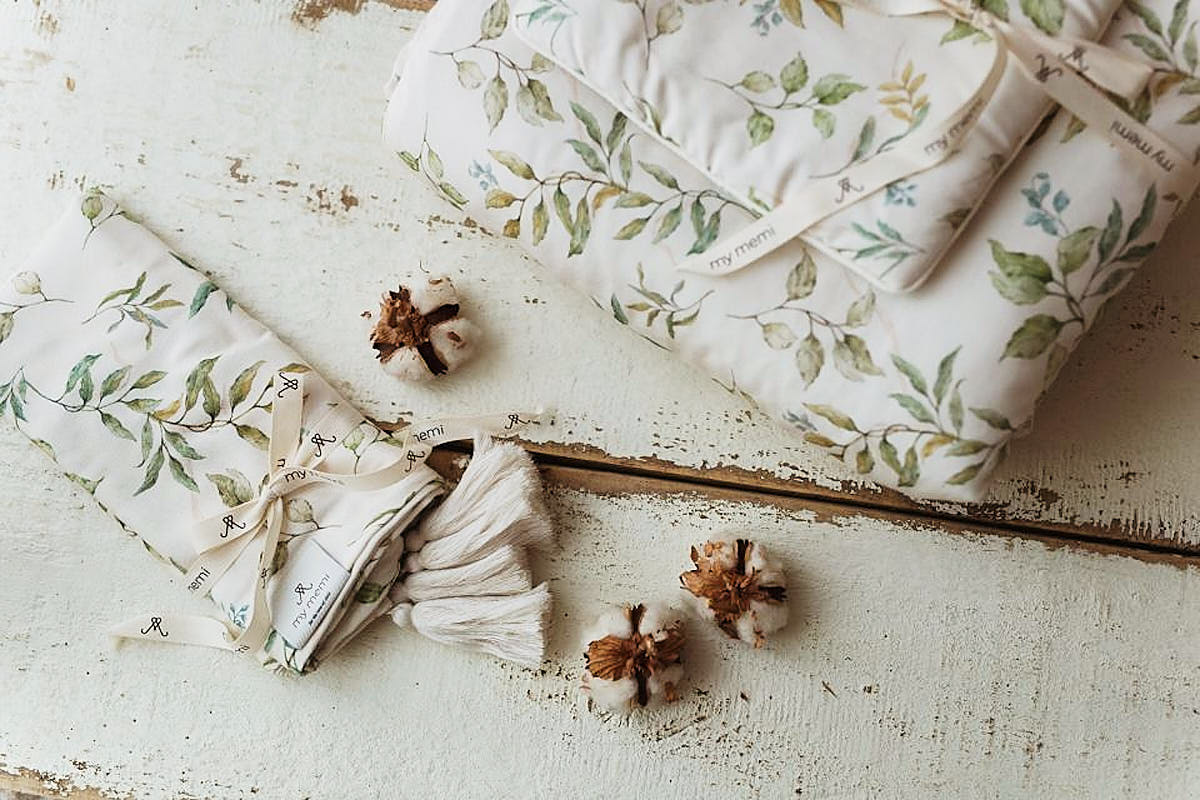 Otulacz babambusowy 75x100 cm / 100x120 cm - boho - My Memi botanic 75x100