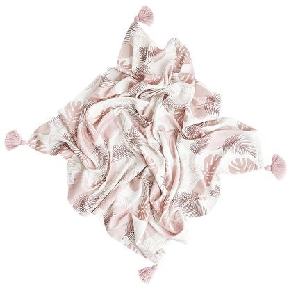 Otulacz bambusowy 80x100 cm - Bolo pretty in pink