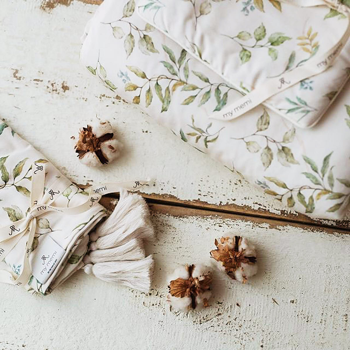 Otulacz babambusowy 75x100 cm / 100x120 cm - boho - My Memi botanic 100x120