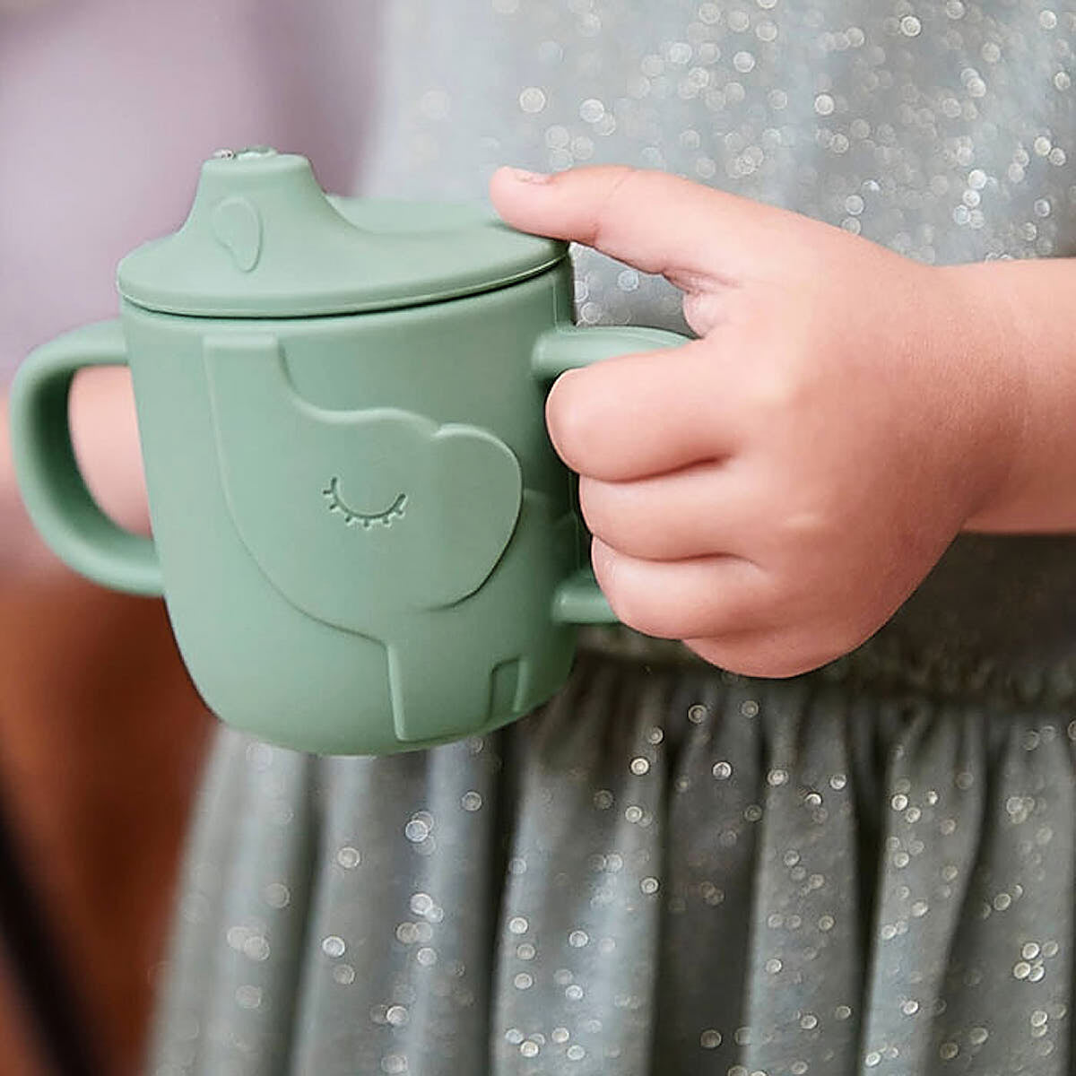 Done by Deer - Kubek z nakładką i kubek na przekąski green