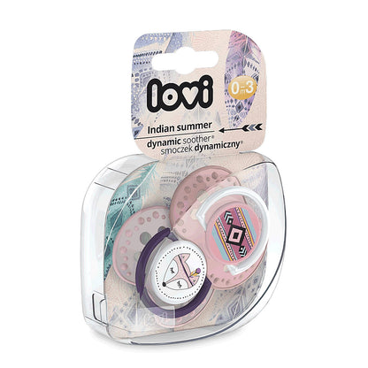 Smoczek silikonowy 2szt - Lovi Indian Summer Girl 0-3m