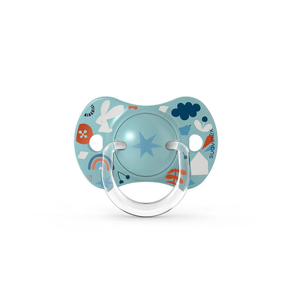 Smoczek fizjologiczny silikonowy SX Pro 2 szt. - Suavinex Forest - niebieski 6-18 m