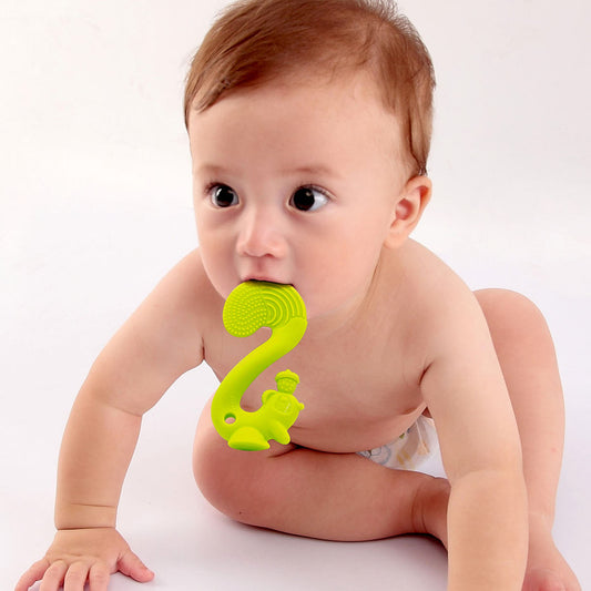 Gryzak dla niemowlaka - Zabawka Wiewiórka - Mombella green