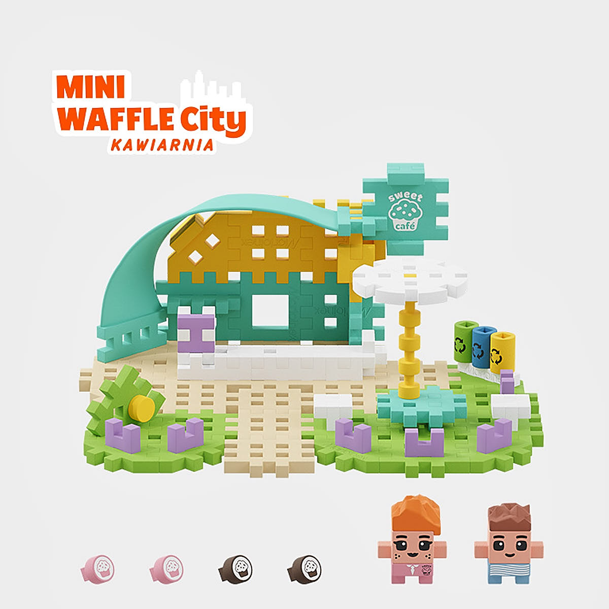 Klocki Mini Waffle City Kawiarnia 80szt - Marioinex