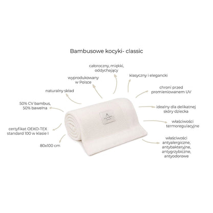 Kocyk Bambusowy 80x100cm - My Memi baby blue - classic