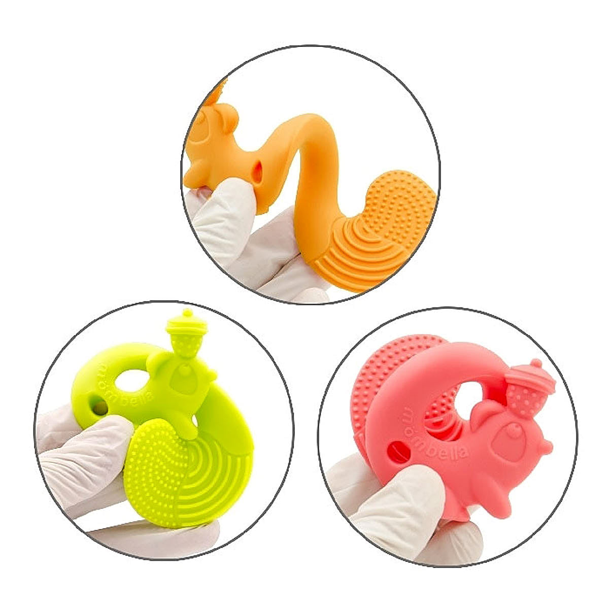 Gryzak dla niemowlaka - Zabawka Wiewiórka - Mombella green