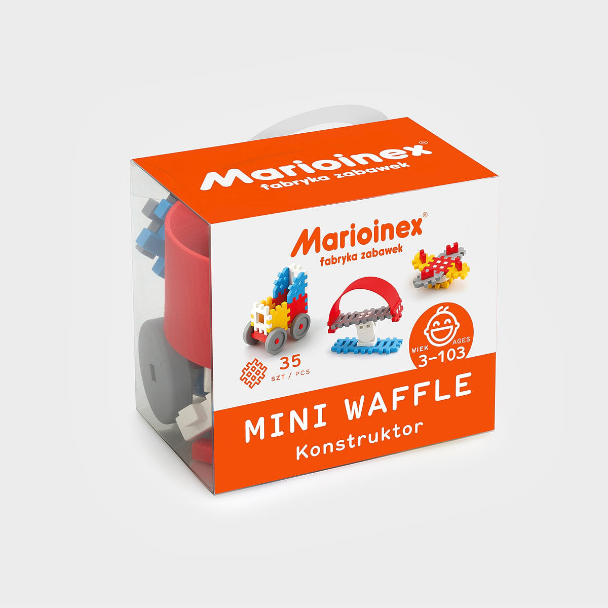 Klocki Mini Waffle Konstruktor 35szt - Marioinex Niebieski