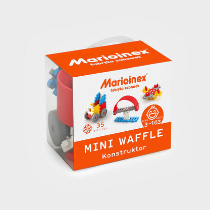 Klocki Mini Waffle Konstruktor 35szt - Marioinex Niebieski