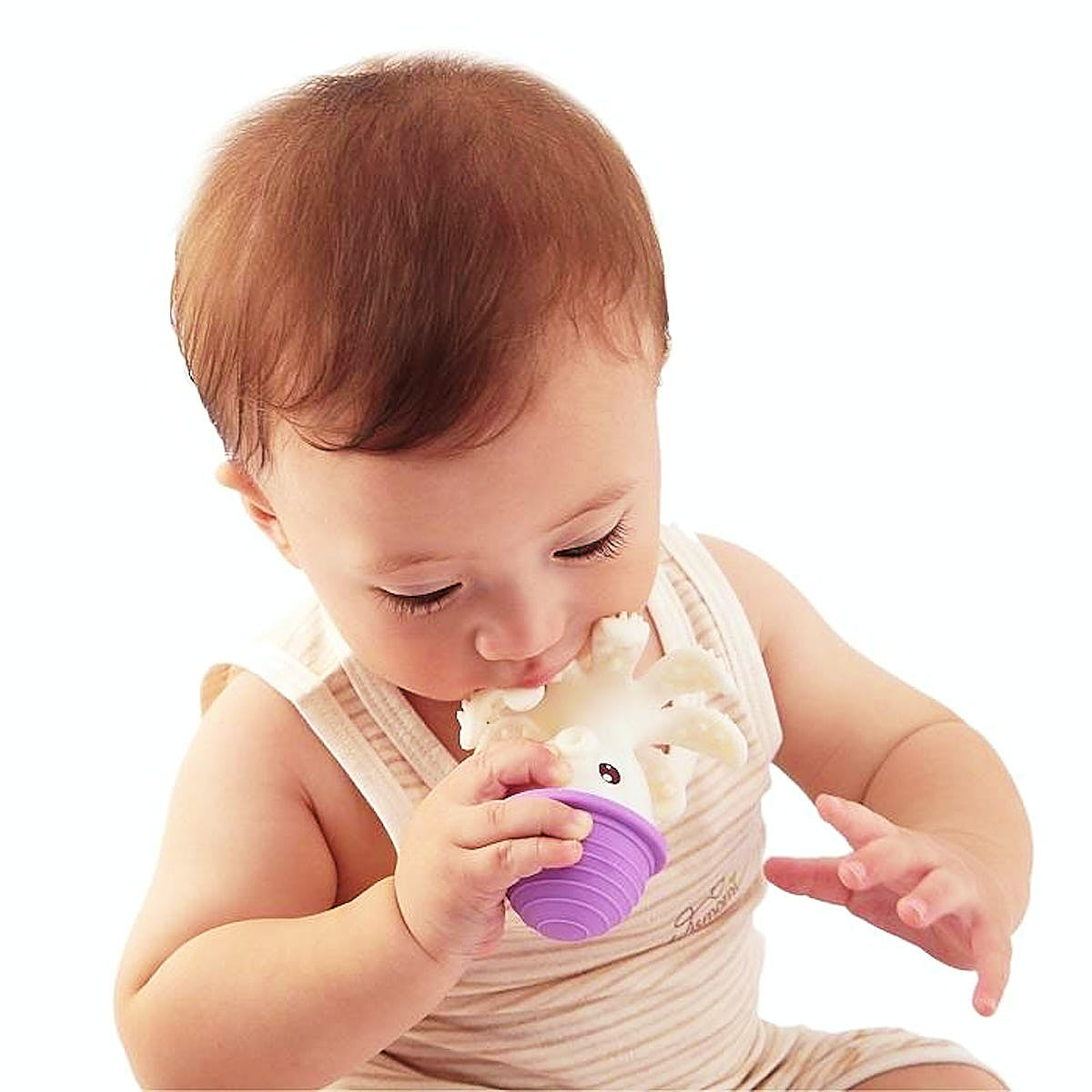 Gryzak dla niemowlaka - Zabawka Ośmiornica - Mombella Lilac