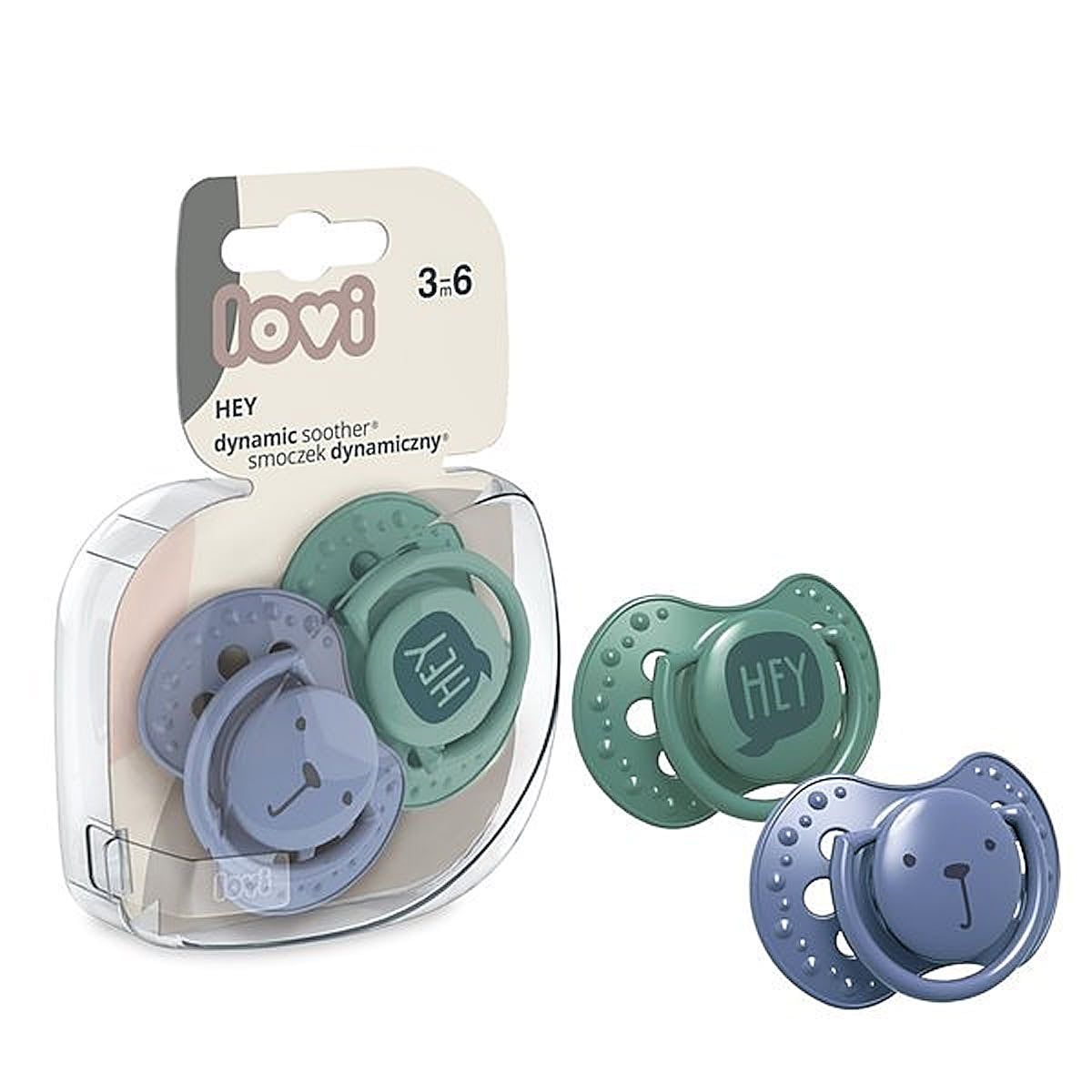 Smoczek silikonowy 2szt - Lovi Hey Boy 3-6m