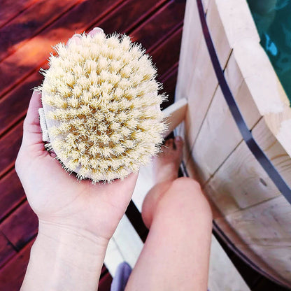 Okrągła szczotka tampico do masażu na sucho - Lullalove