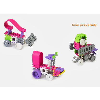 Klocki Mini Waffle Konstruktor 140szt - Marioinex Różowy