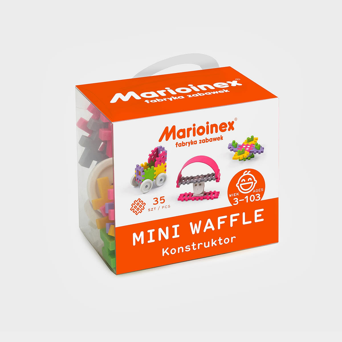Klocki Mini Waffle Konstruktor 35szt - Marioinex Różowy