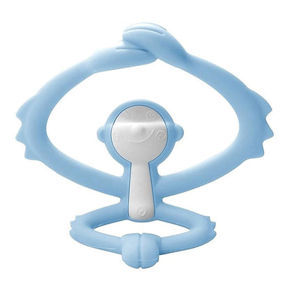 Gryzak dla niemowlaka - Zabawka Małpka - Mombella Light Blue