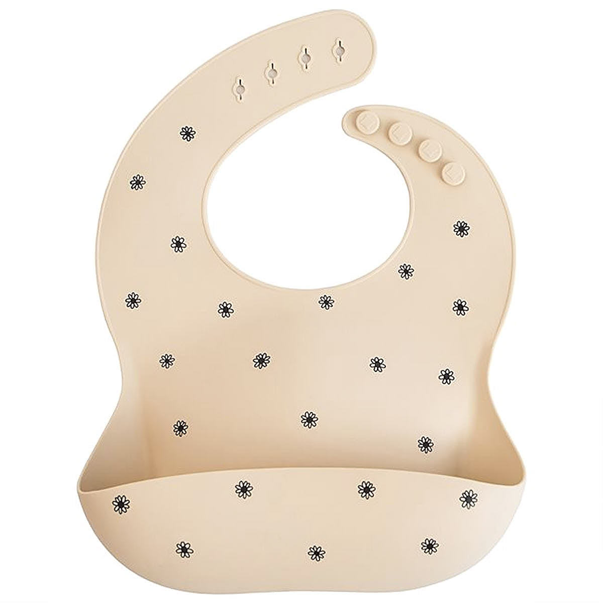 Śliniak silikonowy - Mushie Black Daisy