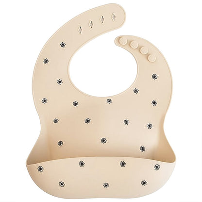 Śliniak silikonowy - Mushie Black Daisy