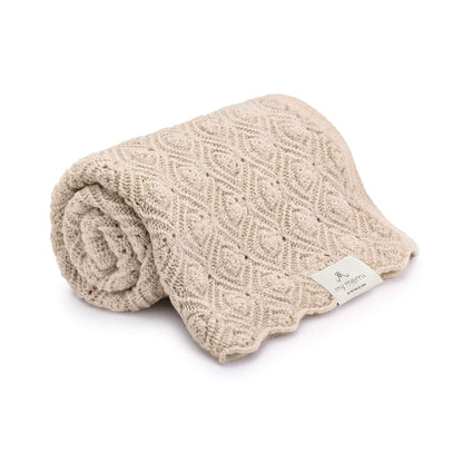 Kocyk ze 100% wełny merino - Premium collection - My Memi warm beige Pearl