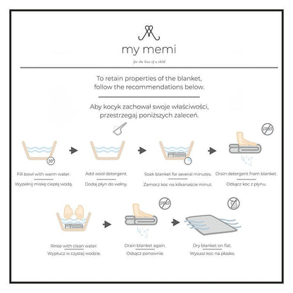 Kocyk ze 100% wełny merino - Premium collection - My Memi bottle green