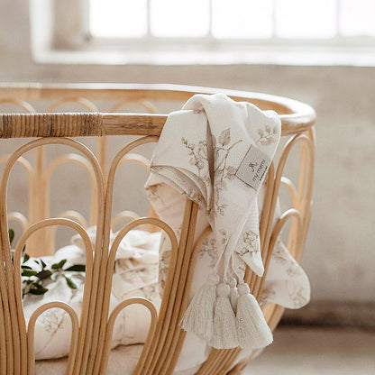 Otulacz babambusowy 75x100 cm / 100x120 cm - boho - My Memi flowers 75x100