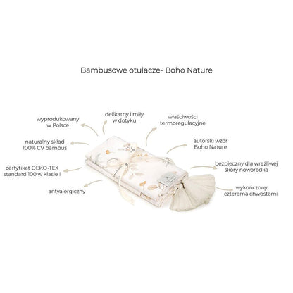 Otulacz babambusowy 75x100 cm / 100x120 cm - boho - My Memi nature 75x100