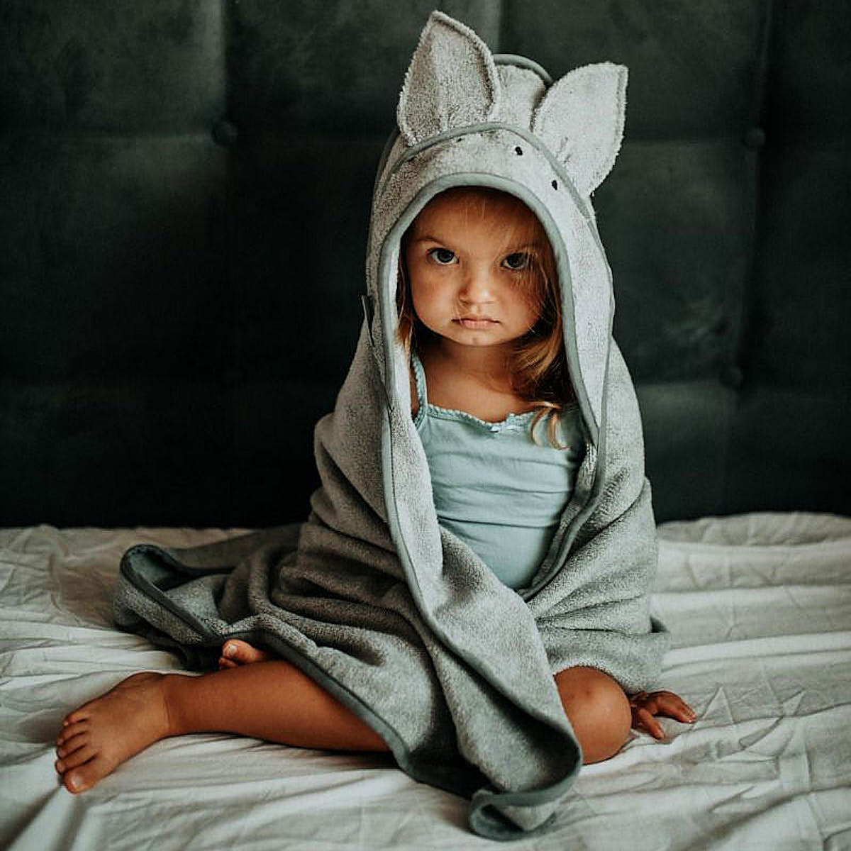 Bambusowy ręcznik - rabbit - My Memi light grey