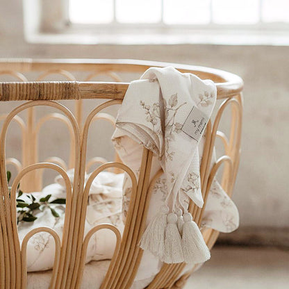 Otulacz babambusowy 75x100 cm / 100x120 cm - boho - My Memi flowers 100x120