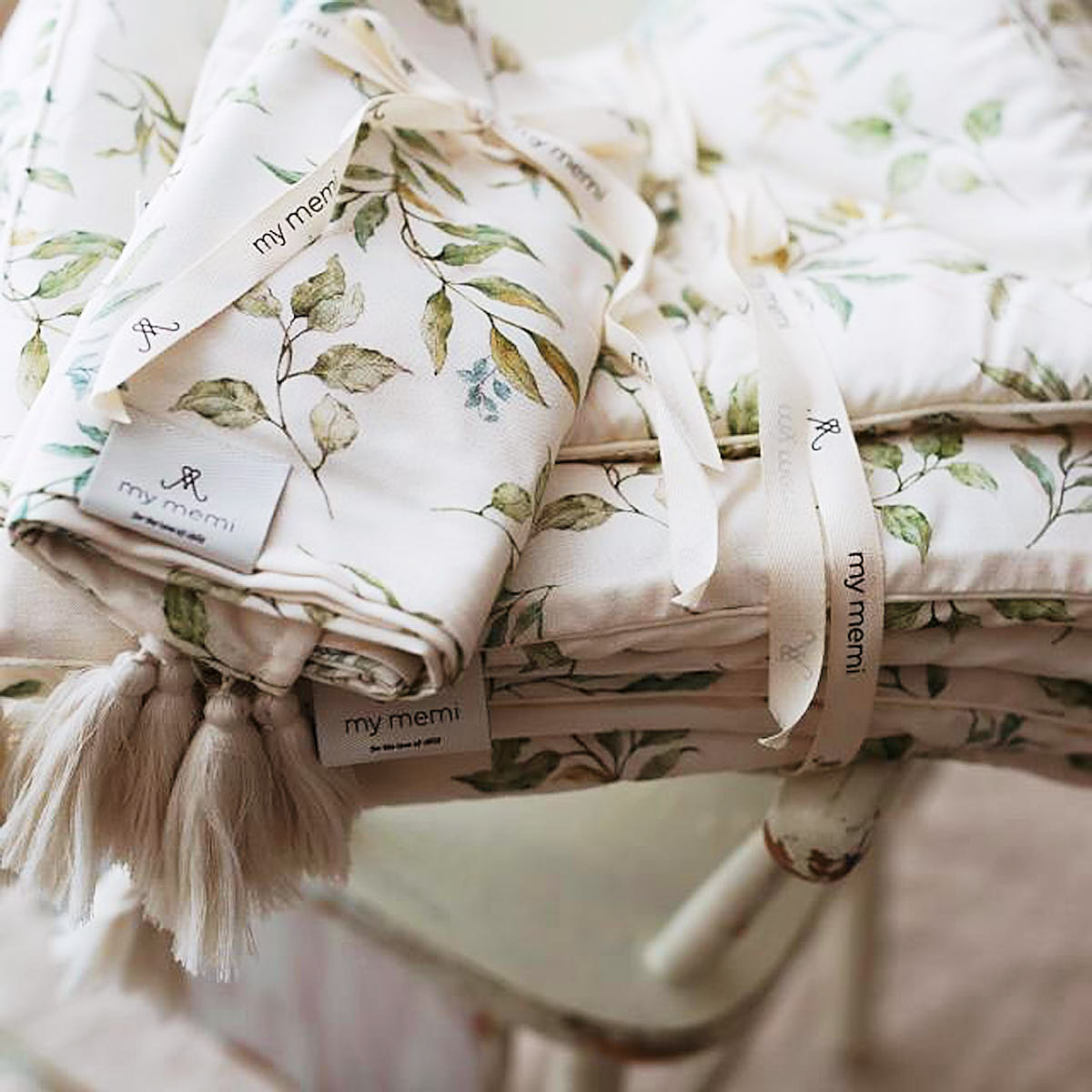 Otulacz babambusowy 75x100 cm / 100x120 cm - boho - My Memi botanic 100x120