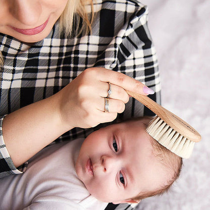 Miękka szczotka z włosia koziego z myjką - Lullalove jagódki