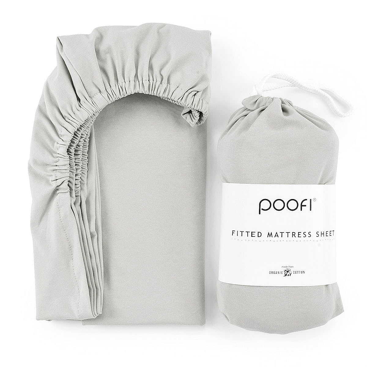 Prześcieradło Organic&Color 60x120 cm / 70x140 cm - Poofi jasny szary 60x120