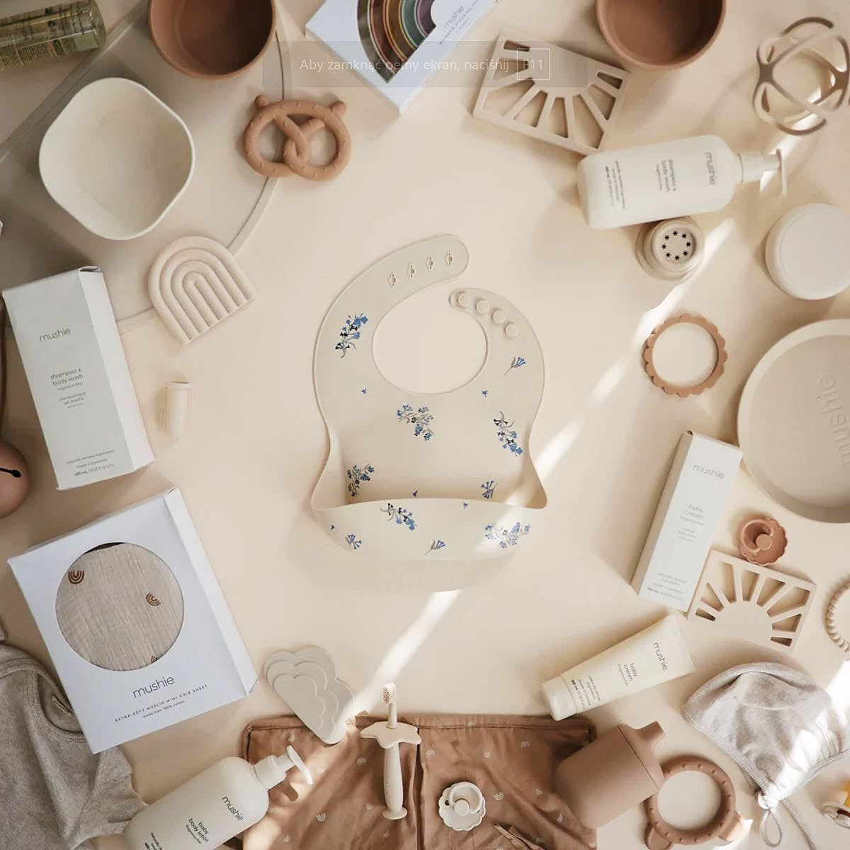 Śliniak silikonowy - Mushie Vanille Confetti