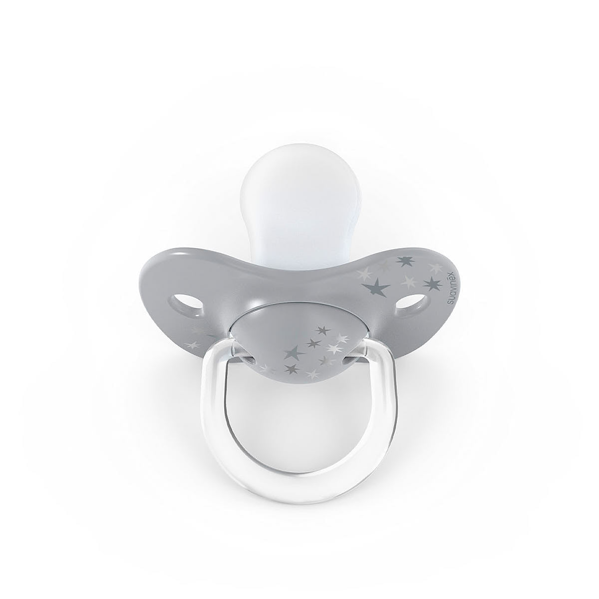 Smoczek fizjologiczny silikonowy SX Pro 2 szt. - Suavinex Spread Joy - szara korona 6-18 m