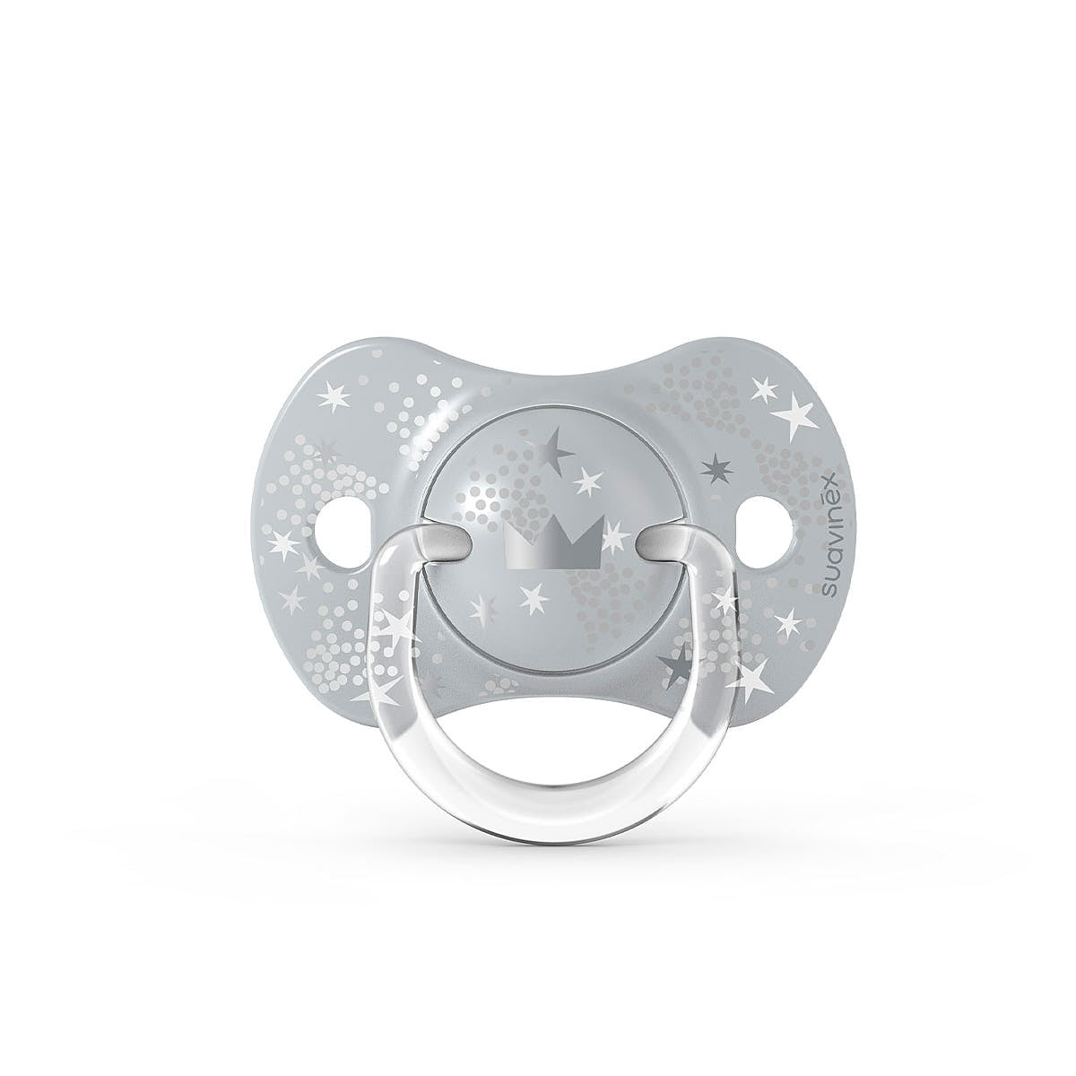 Smoczek fizjologiczny silikonowy SX Pro 2 szt. - Suavinex Spread Joy - szara korona 0-6 m