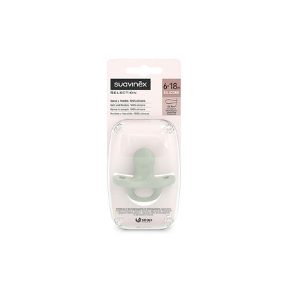 Smoczek fizjologiczny silikonowy SX Pro Colour Essence - Suavinex Zielony 6-18 m