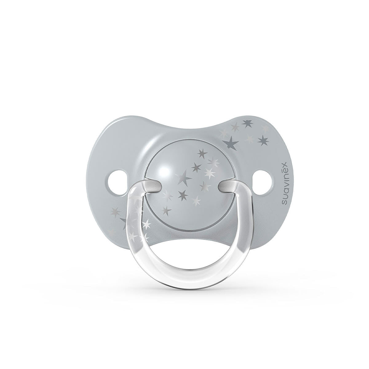 Smoczek fizjologiczny silikonowy SX Pro 2 szt. - Suavinex Spread Joy - szara korona 6-18 m