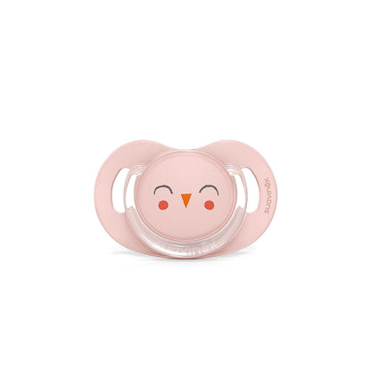 Smoczek fizjologiczny silikonowy SX Pro Bonhomia - Suavinex Różowa Sowa 6-18 m