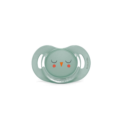 Smoczek fizjologiczny silikonowy SX Pro Bonhomia - Suavinex Miętowa Sowa 6-18 m
