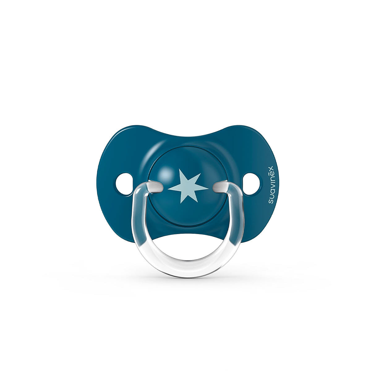 Smoczek fizjologiczny silikonowy SX Pro 2 szt. - Suavinex Forest - niebieski +18 m