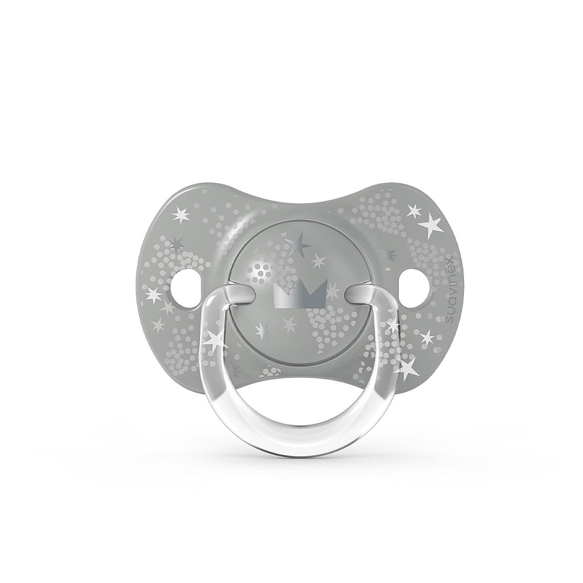 Smoczek fizjologiczny silikonowy SX Pro 2 szt. - Suavinex Spread Joy - szara korona +18 m