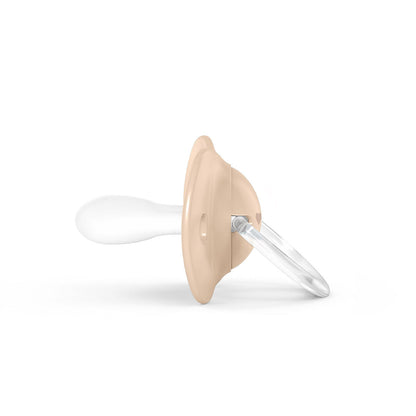 Smoczek fizjologiczny silikonowy SX Pro 2 szt. - Suavinex Spread Joy - beżowe serce +18 m