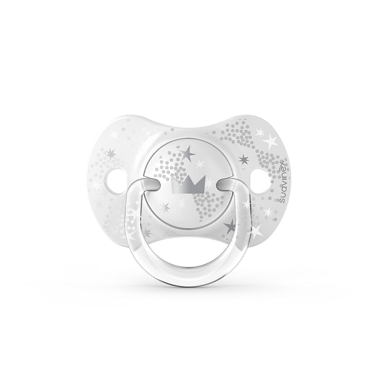 Smoczek fizjologiczny silikonowy SX Pro 2 szt. - Suavinex Spread Joy - szara korona 6-18 m