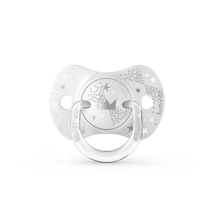 Smoczek fizjologiczny silikonowy SX Pro 2 szt. - Suavinex Spread Joy - szara korona 6-18 m