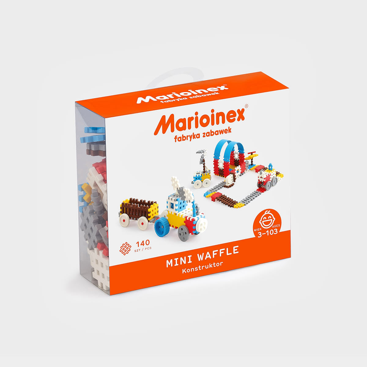 Klocki Mini Waffle Konstruktor 140szt - Marioinex Niebieski